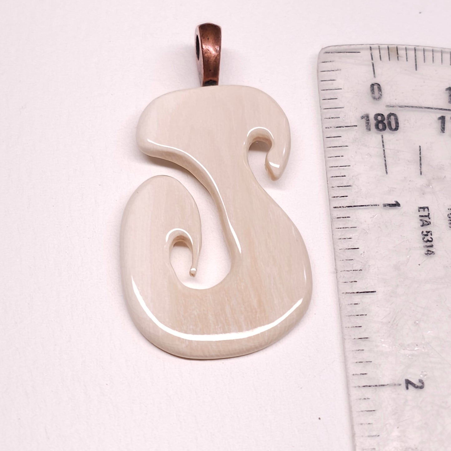 Boneyard Alaska Woolly Mammoth Ivory Matau Hook Pendant