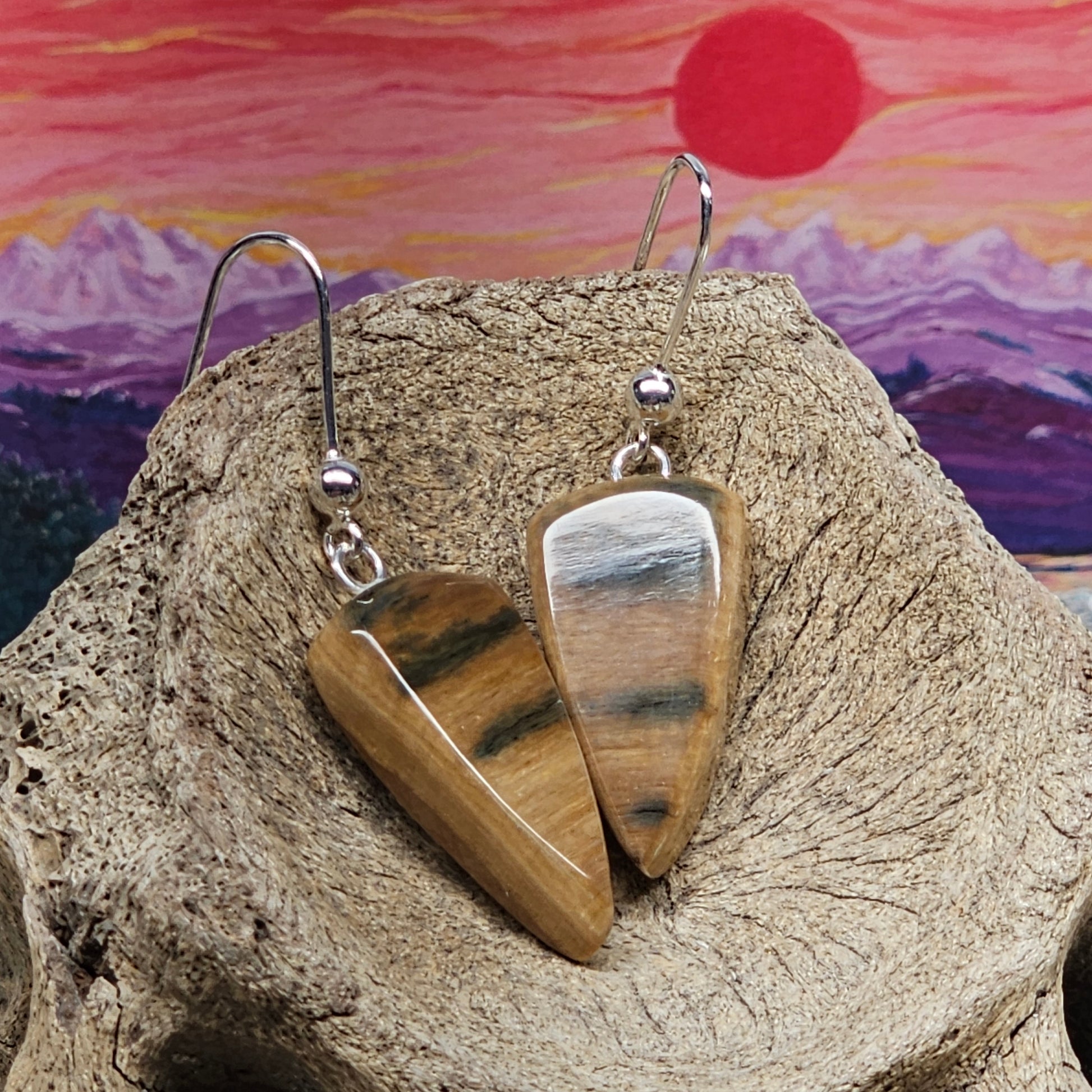 Woolly Mammoth Fossil Ivory Earrings by Kristin Reeves Park 