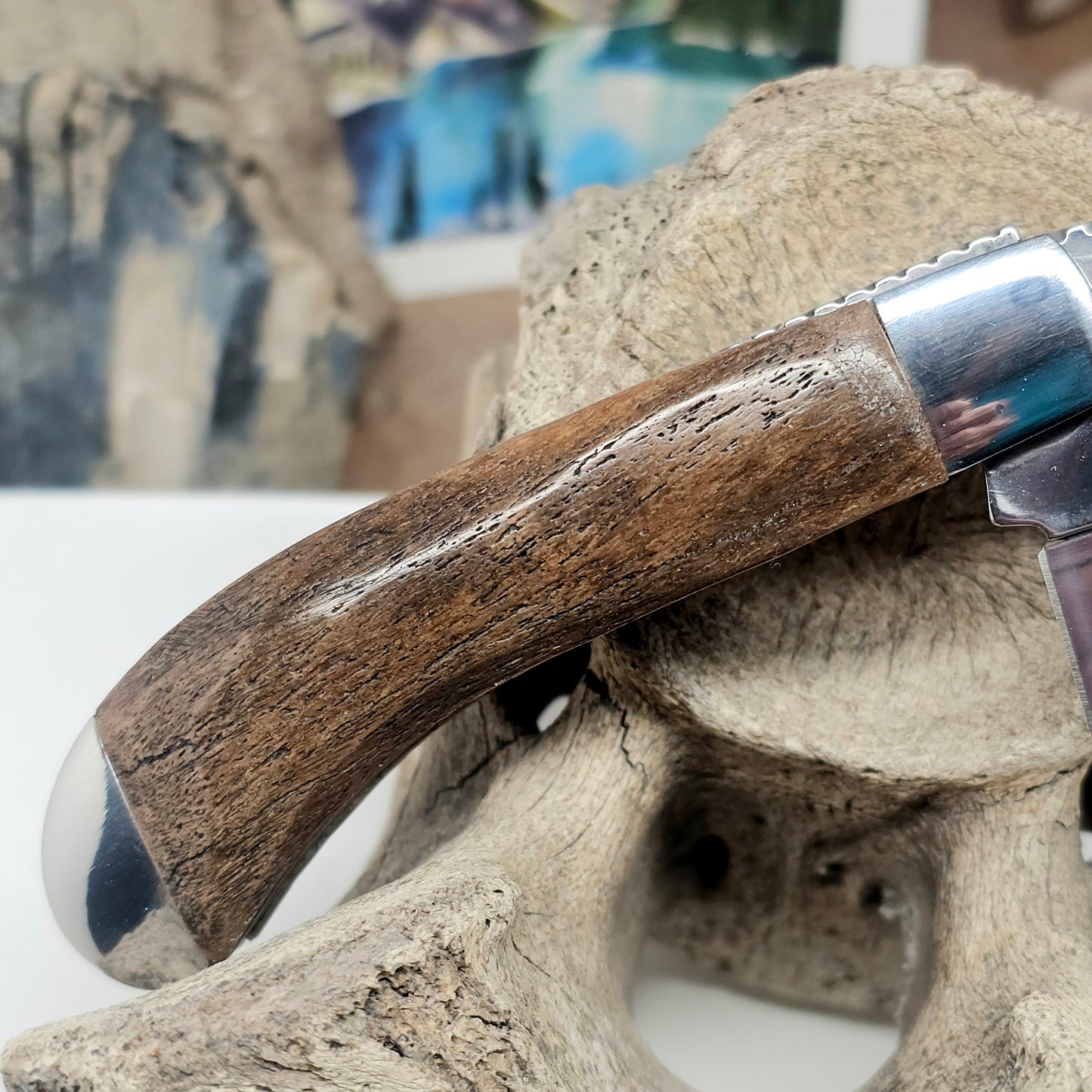 Boneyard Megafauna Bone Grip TRAPPER Pocket Knife