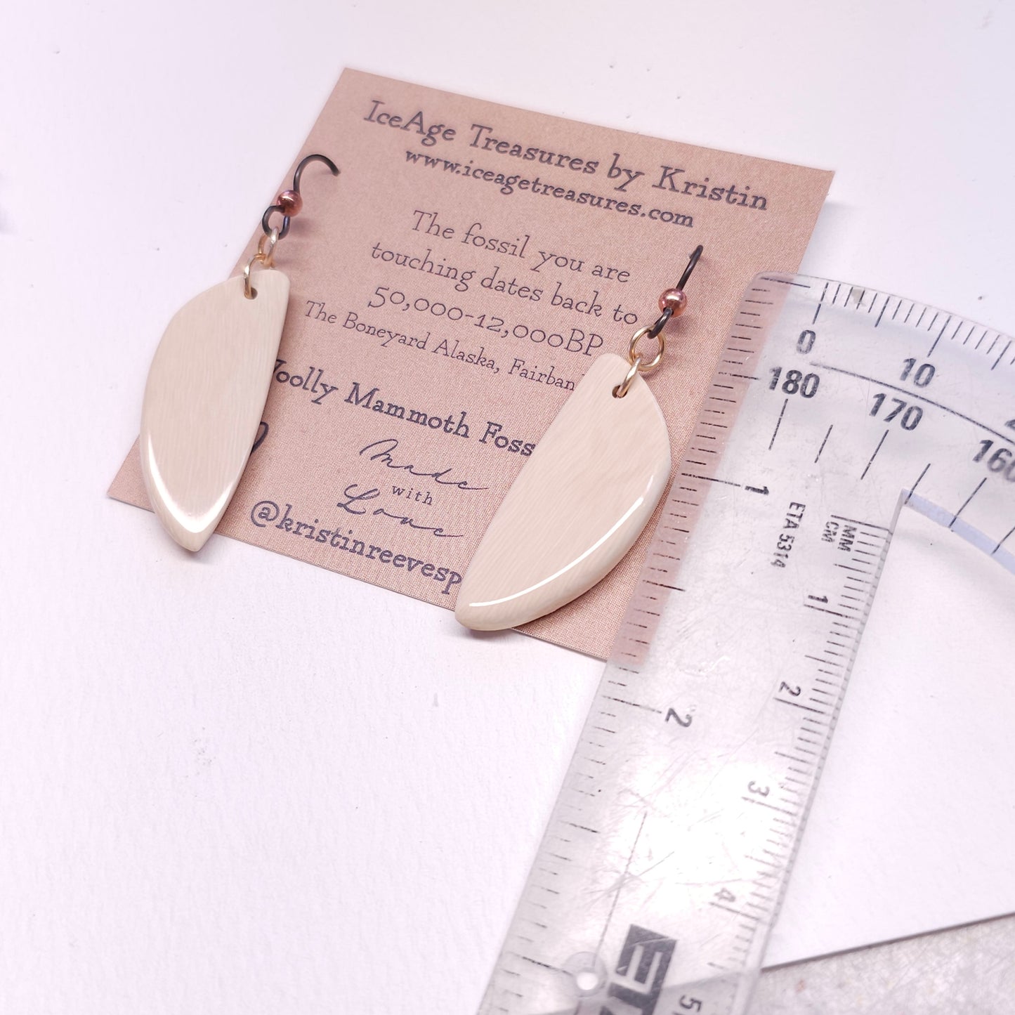 Boneyard Alaska Woolly Mammoth Ivory Earrings