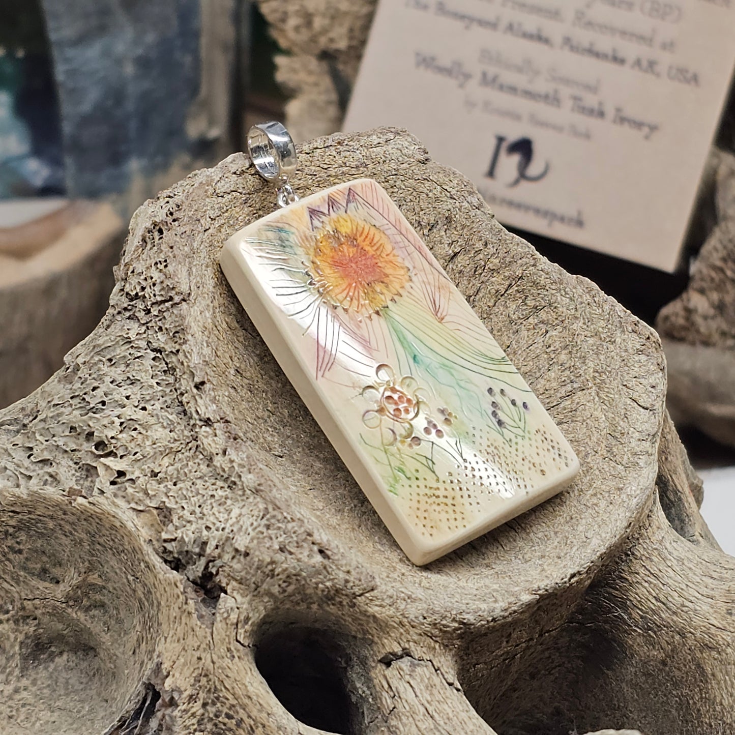 Boneyard Alaska Woolly Mammoth Fossil Ivory Pendant | Ice Age Treasures