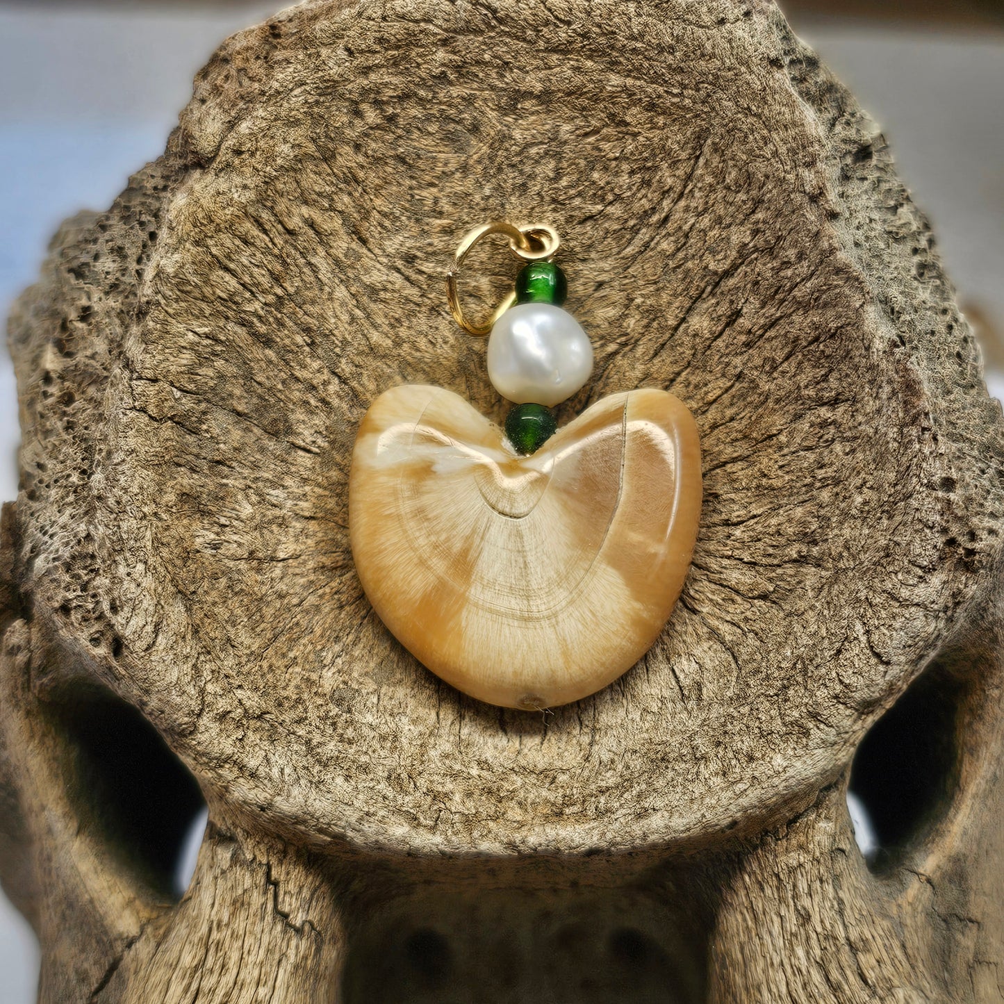 Woolly Mammoth Ivory Heart Pendant