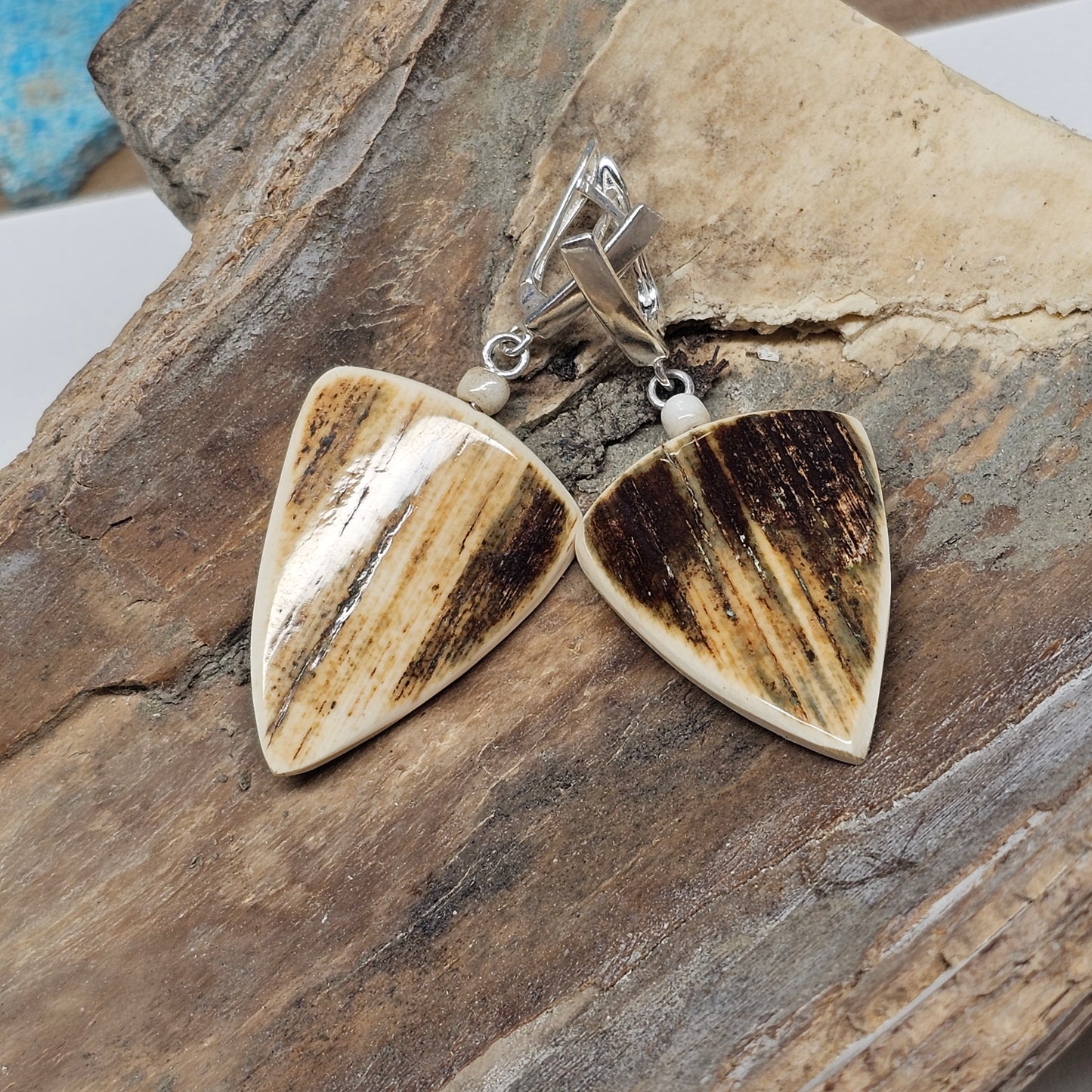 Woolly Mammoth Fossil Ivory Dangle Earrings | Ice Age Treasures