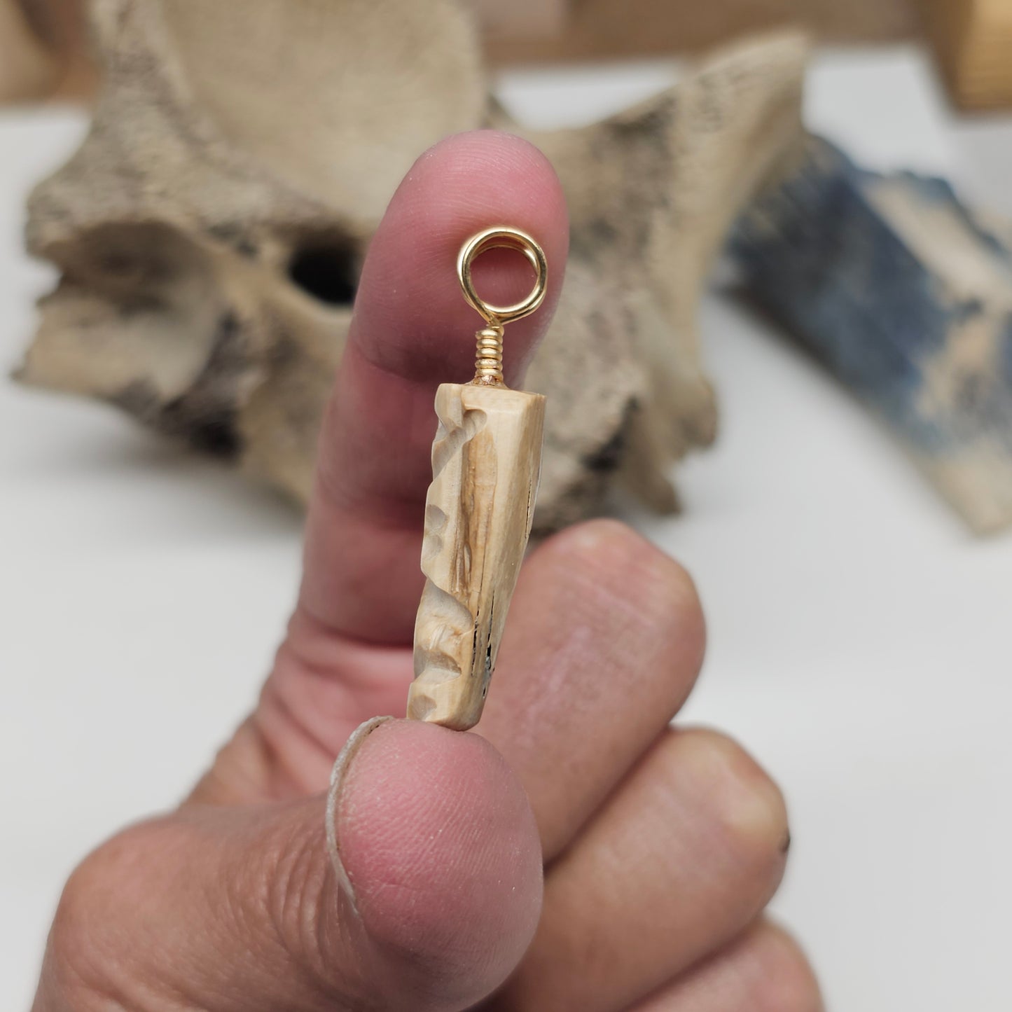 Boneyard Alaska Woolly Mammoth Ivory "Heart Totem" Pendant