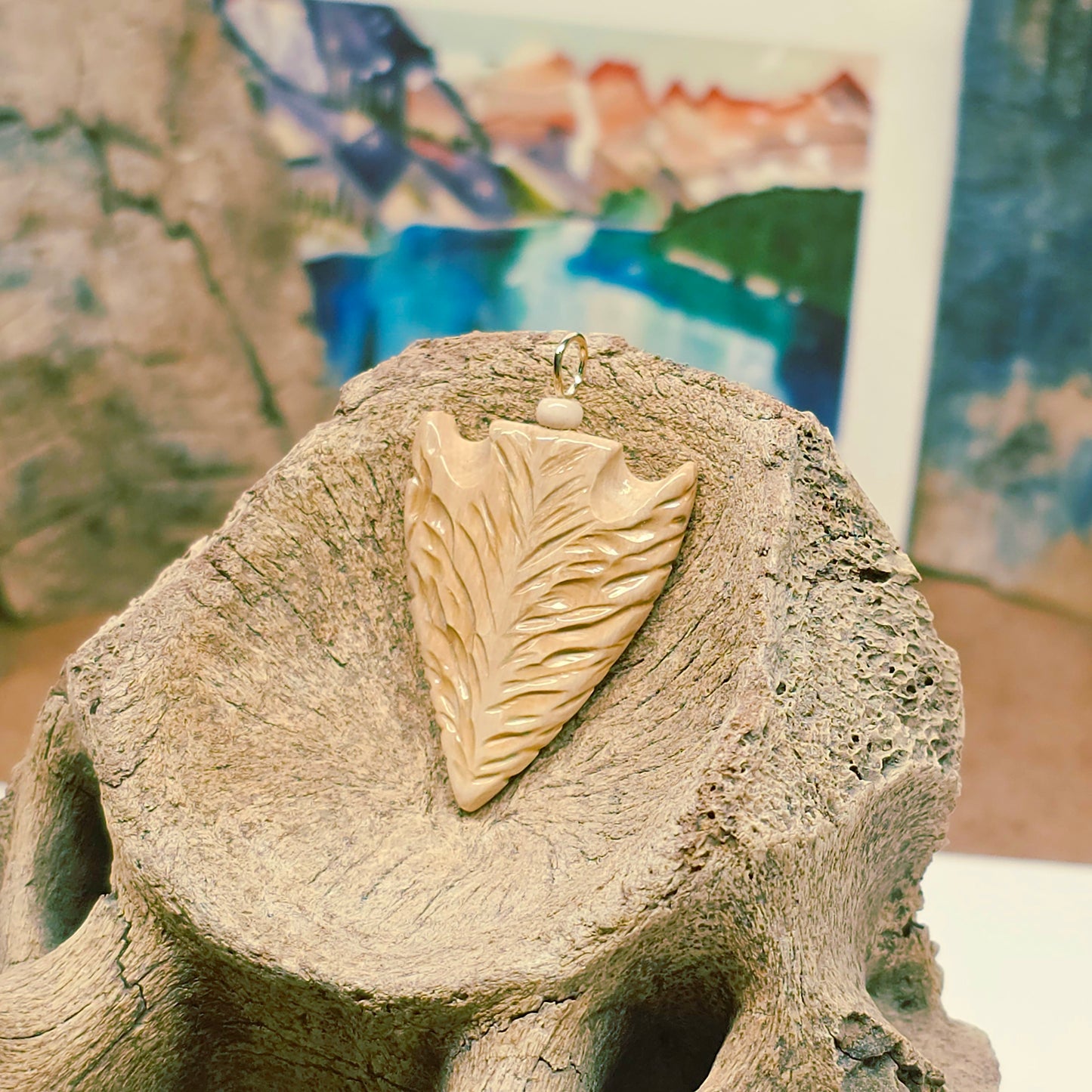 Boneyard Alaska Woolly Mammoth Ivory Arrowhead Pendant