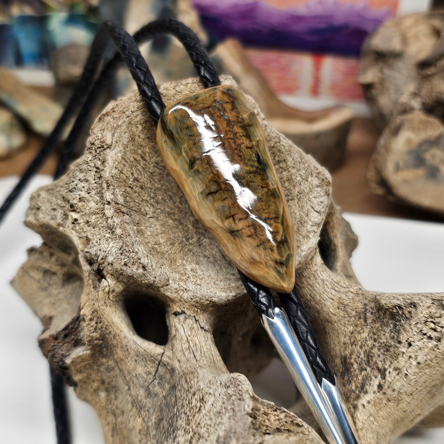 Woolly Mammoth Fossil Ivory Bolo Tie | Small Game Point