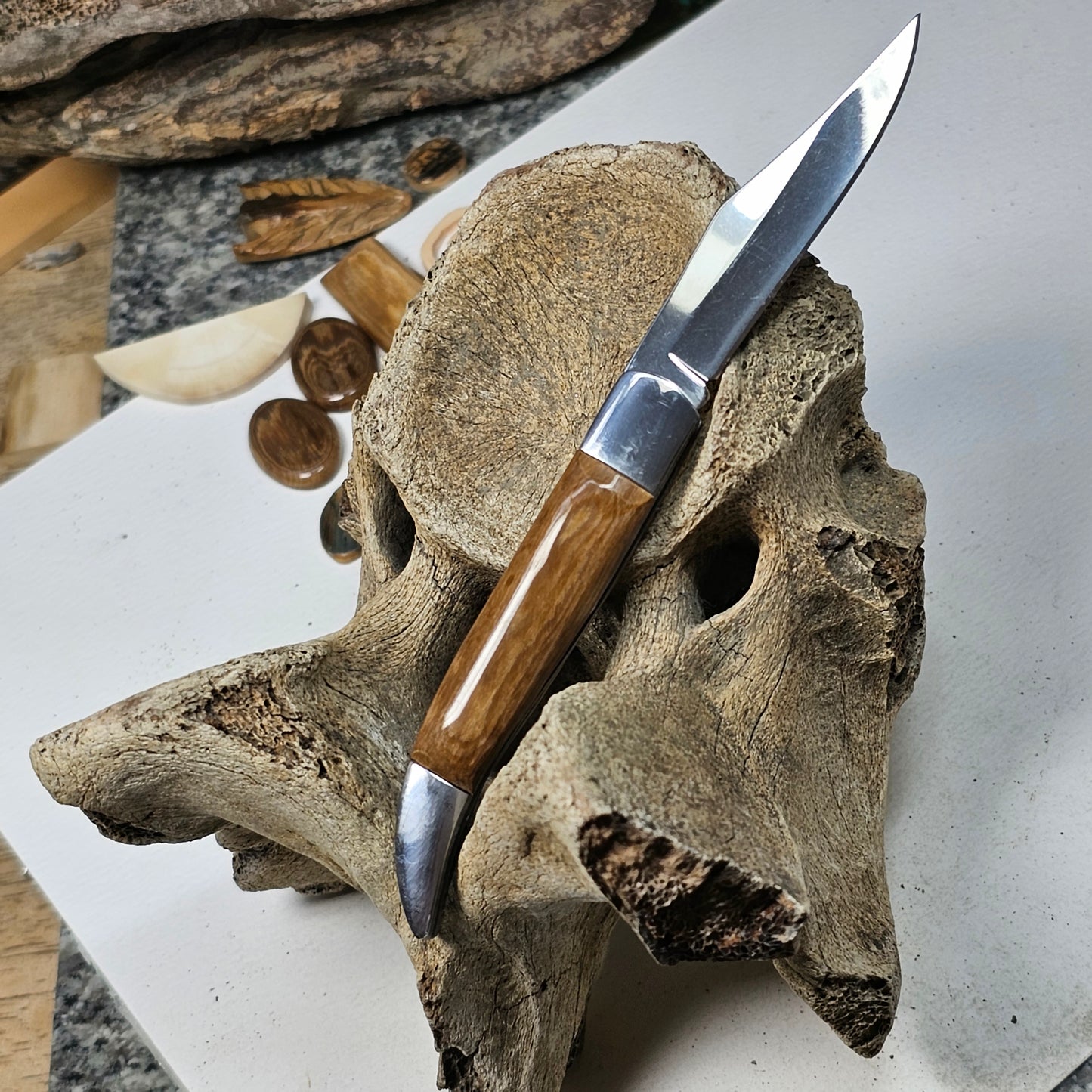 Boneyard Woolly Mammoth Ivory Grip Texas Toothpick Pocket Knife