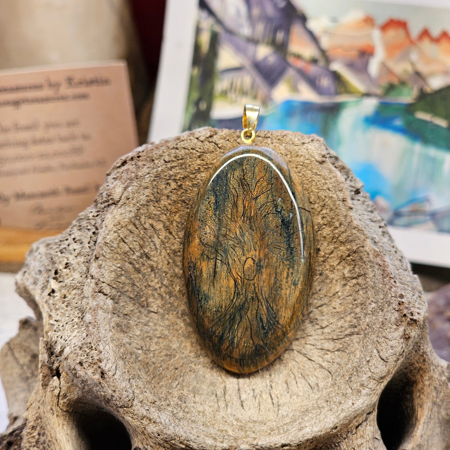Boneyard Alaska Woolly Mammoth Ivory Pendant - Keeper of the Grove