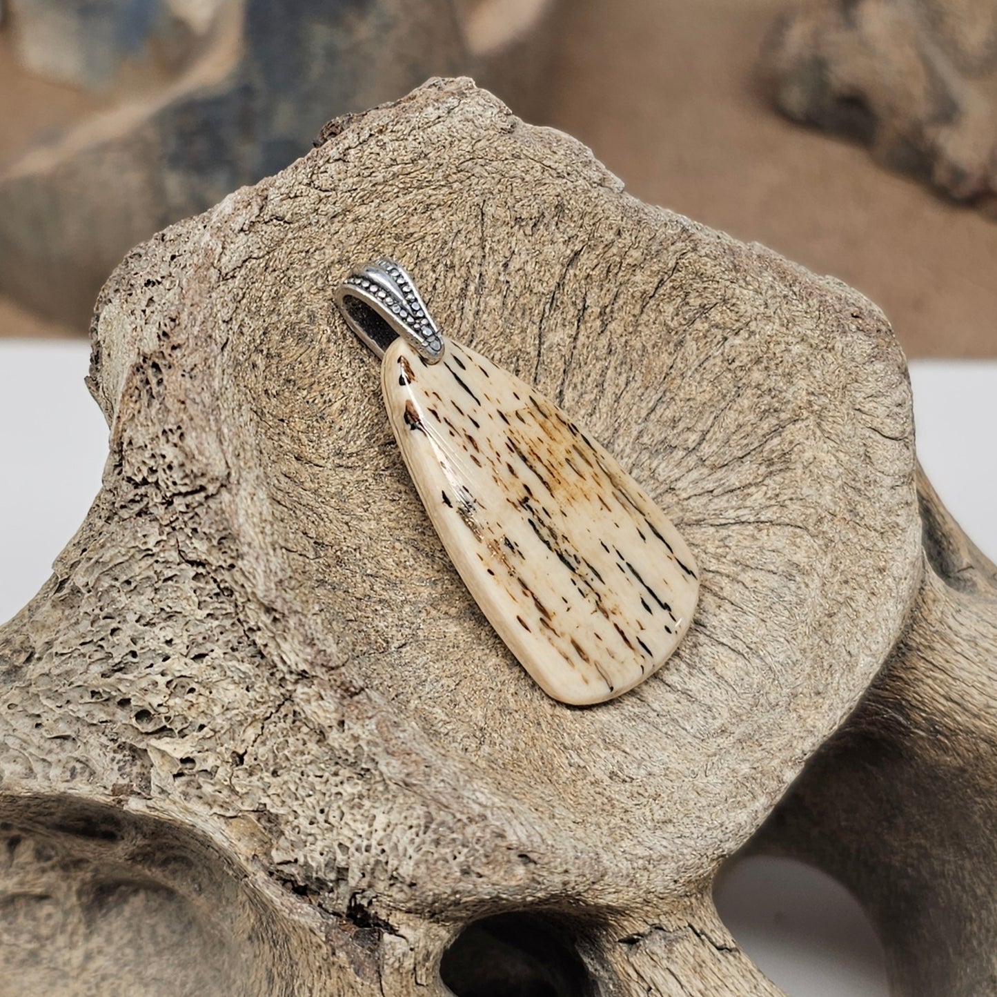 Woolly Mammoth Fossil Ivory Sterling Pendant | Ice Age Treasures