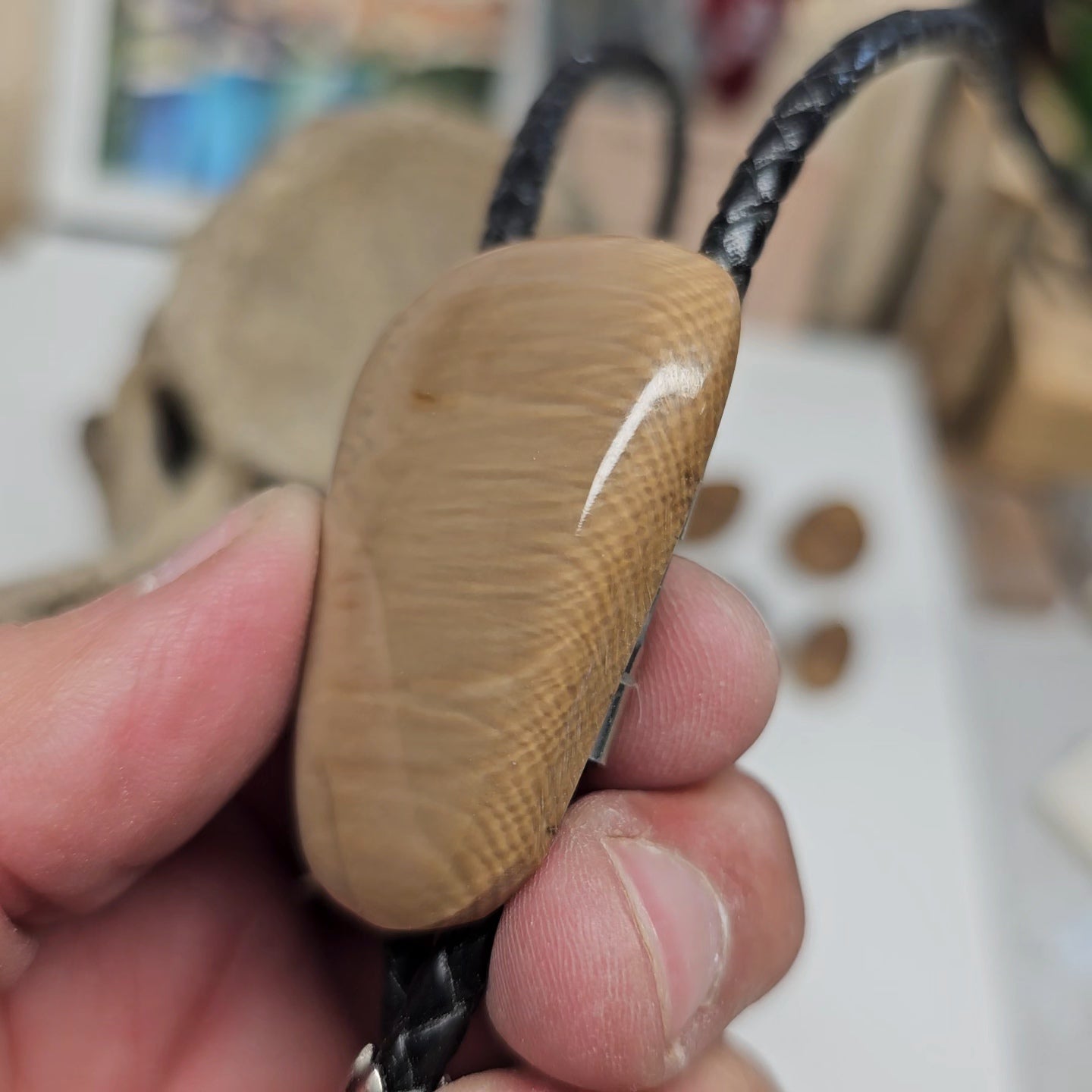 Boneyard Alaska Woolly Mammoth Ivory one-of-a-kind collectible Western Cowboy Bolo Tie