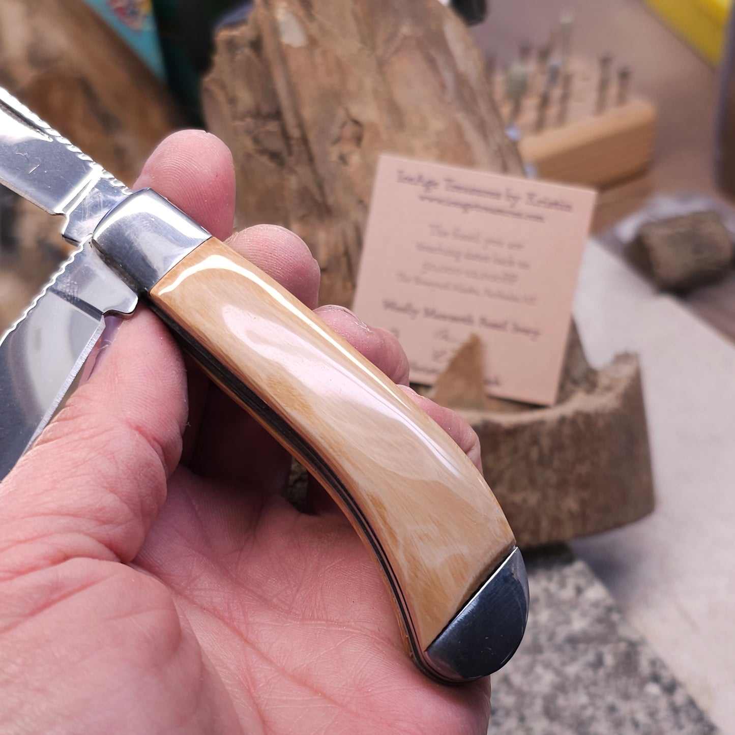 Boneyard Alaska One-of-kind Woolly Mammoth collectible pocket knife.