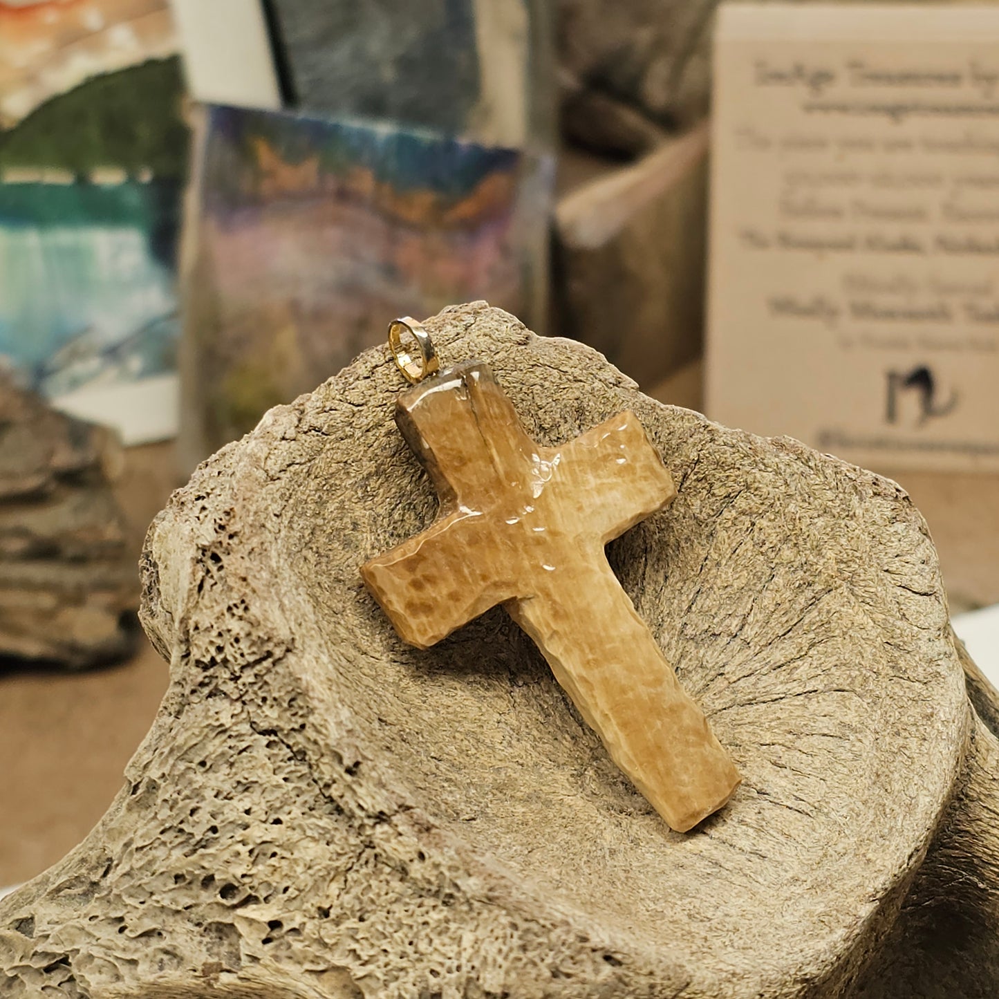 Woolly Mammoth Ivory Carved  Christian Cross