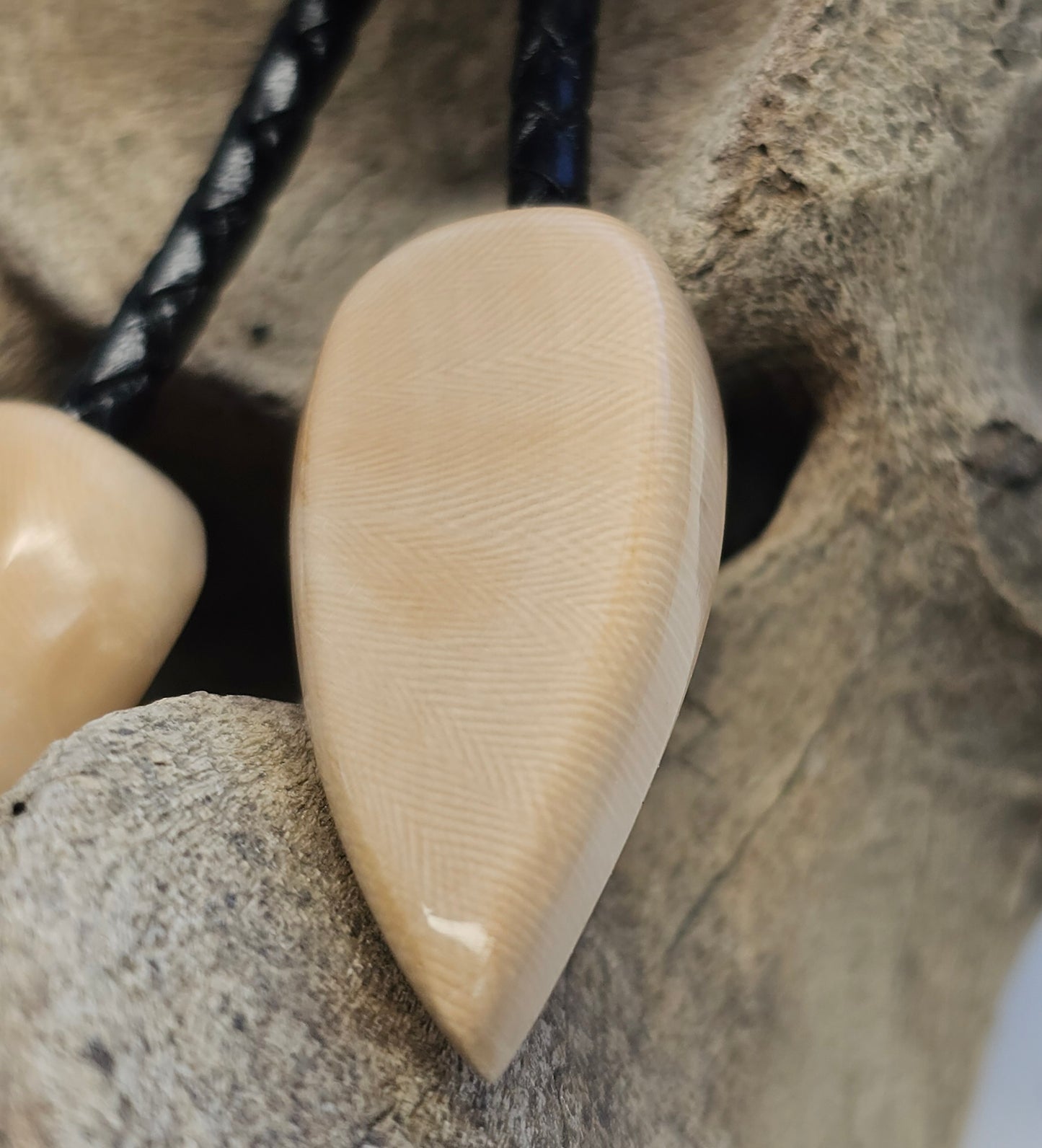 Boneyard Alaska Woolly Mammoth Ivory Bolo Tie with Ivory Tips