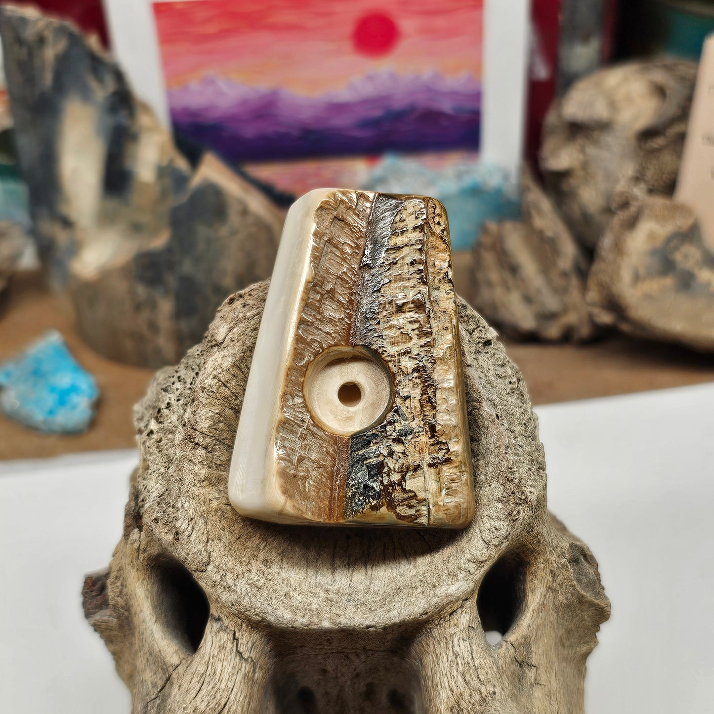 Woolly Mammoth Fossil Ivory Pipe "Ice Age Ember" | Boneyard Alaska