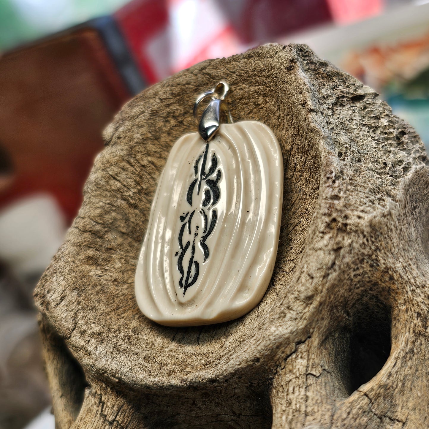 Boneyard Woolly Mammoth Ivory Carved Pendant