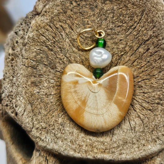 Woolly Mammoth Ivory Heart Pendant